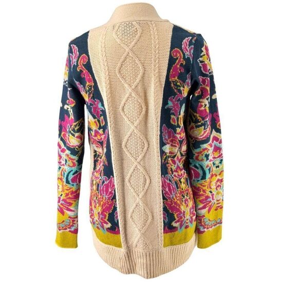 Gorgeous Flying Tomato Bright Colorblock Knit Cardigan Size S EUC Cozy Vibes - Picture 7 of 8